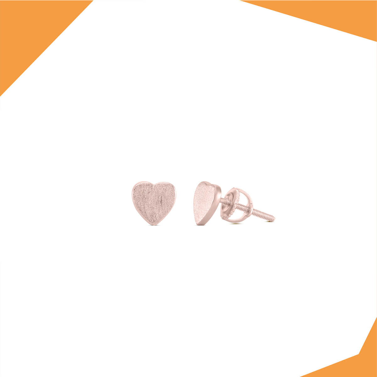 THE MATT HEART GOLD PLATED EARRINGS FOR GIRLS (RG)