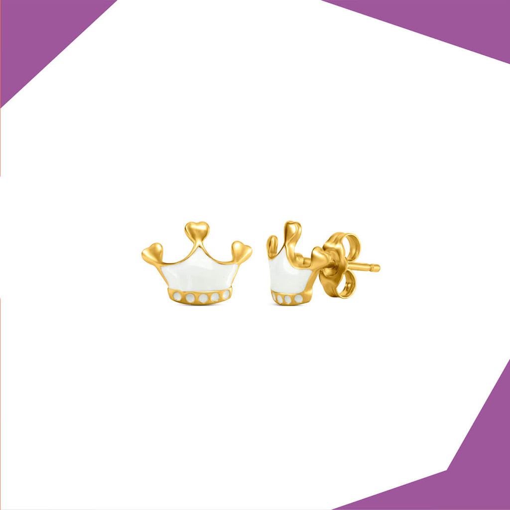 THE CROWN GOLD PLATED EARRINGS FOR GIRLS