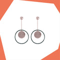 'Black is Bold Gold Plated Earrings For Girls (RG)