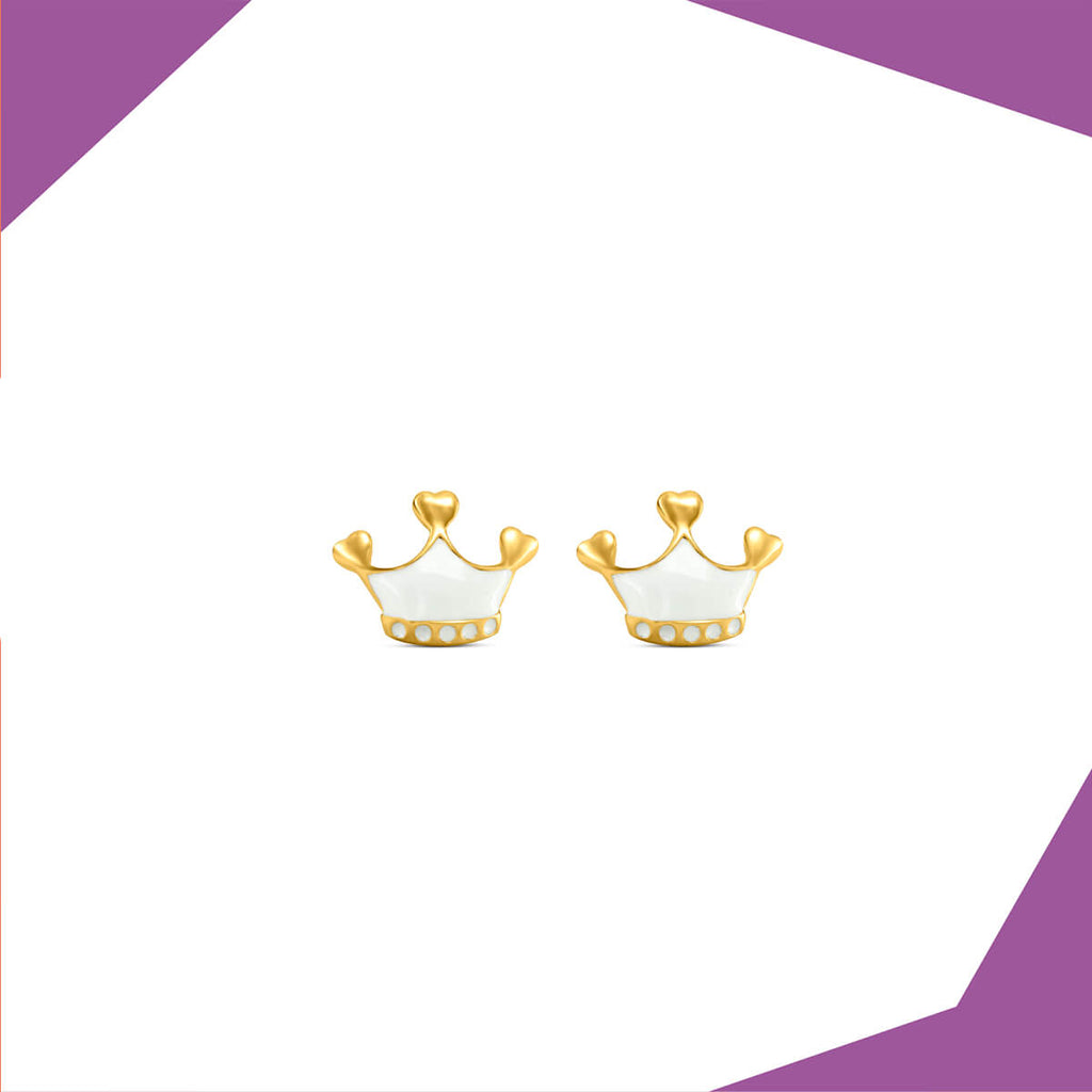 THE CROWN GOLD PLATED EARRINGS FOR GIRLS