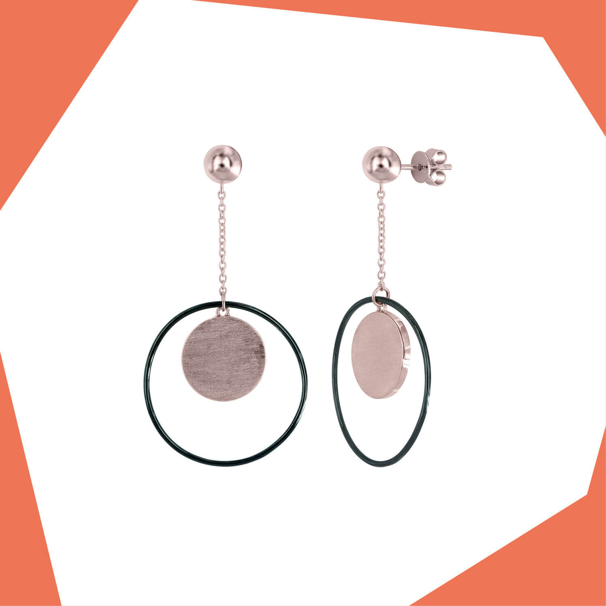 'Black is Bold Gold Plated Earrings For Girls (RG)