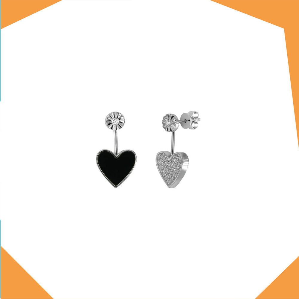 'Flipping Heart Gold Plated Earrings For Girls (WG)