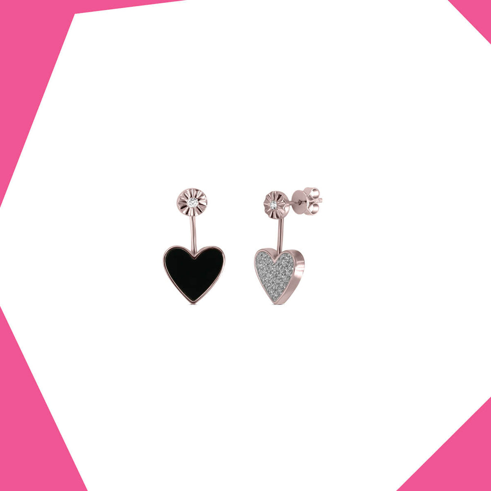 'Flipping Heart Gold Plated Earrings For Girls (RG)