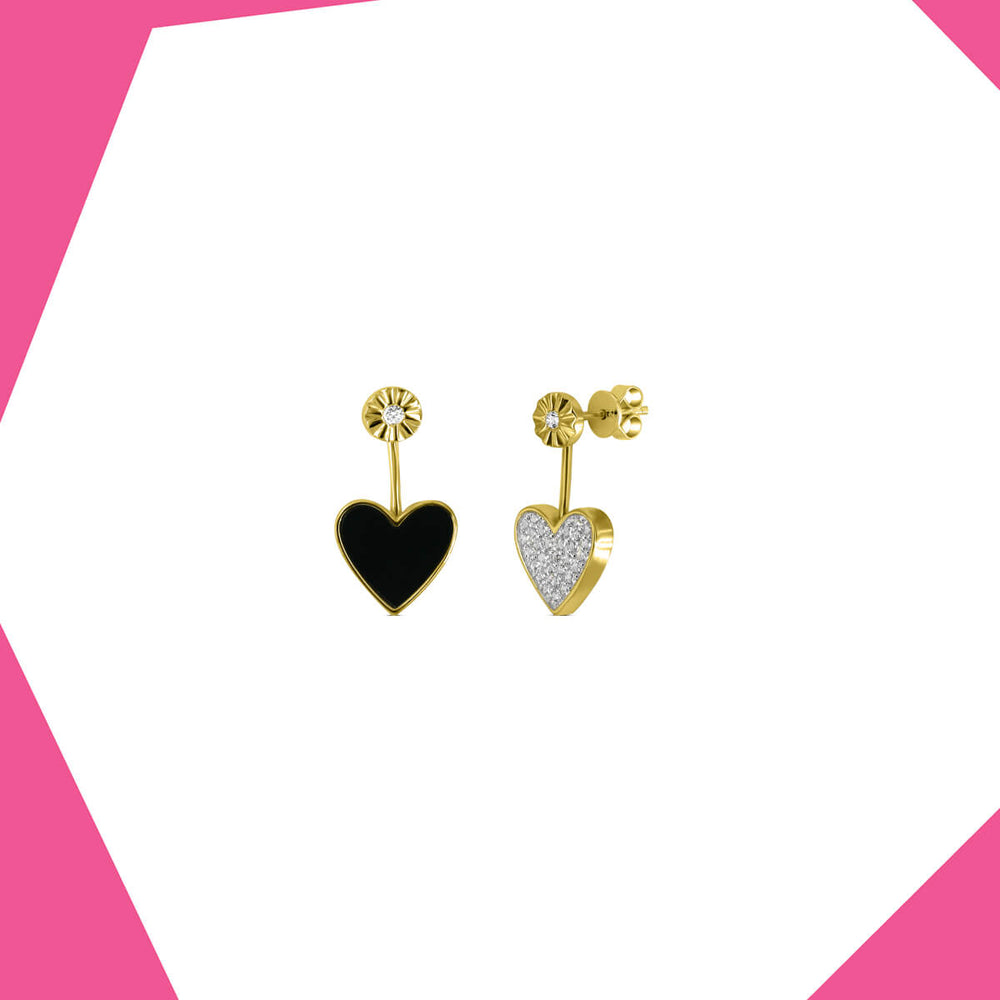 'Flipping Heart Gold Plated Earrings For Girls (YG)