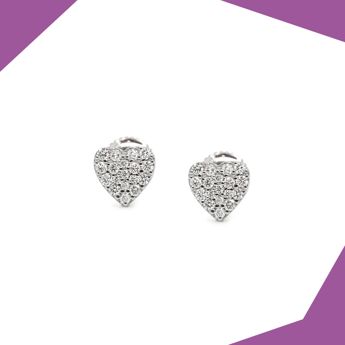 DIAMOND CLUSTER STUDD GOLD EARRINGS (WG) FOR BABY GIRL
