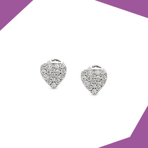 DIAMOND CLUSTER STUDD GOLD EARRINGS (WG) FOR BABY GIRL