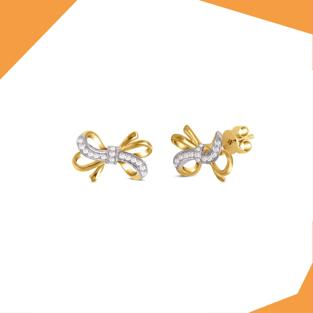 'The Elaborate Bow Gold Plated Earrings For Girls (YG)