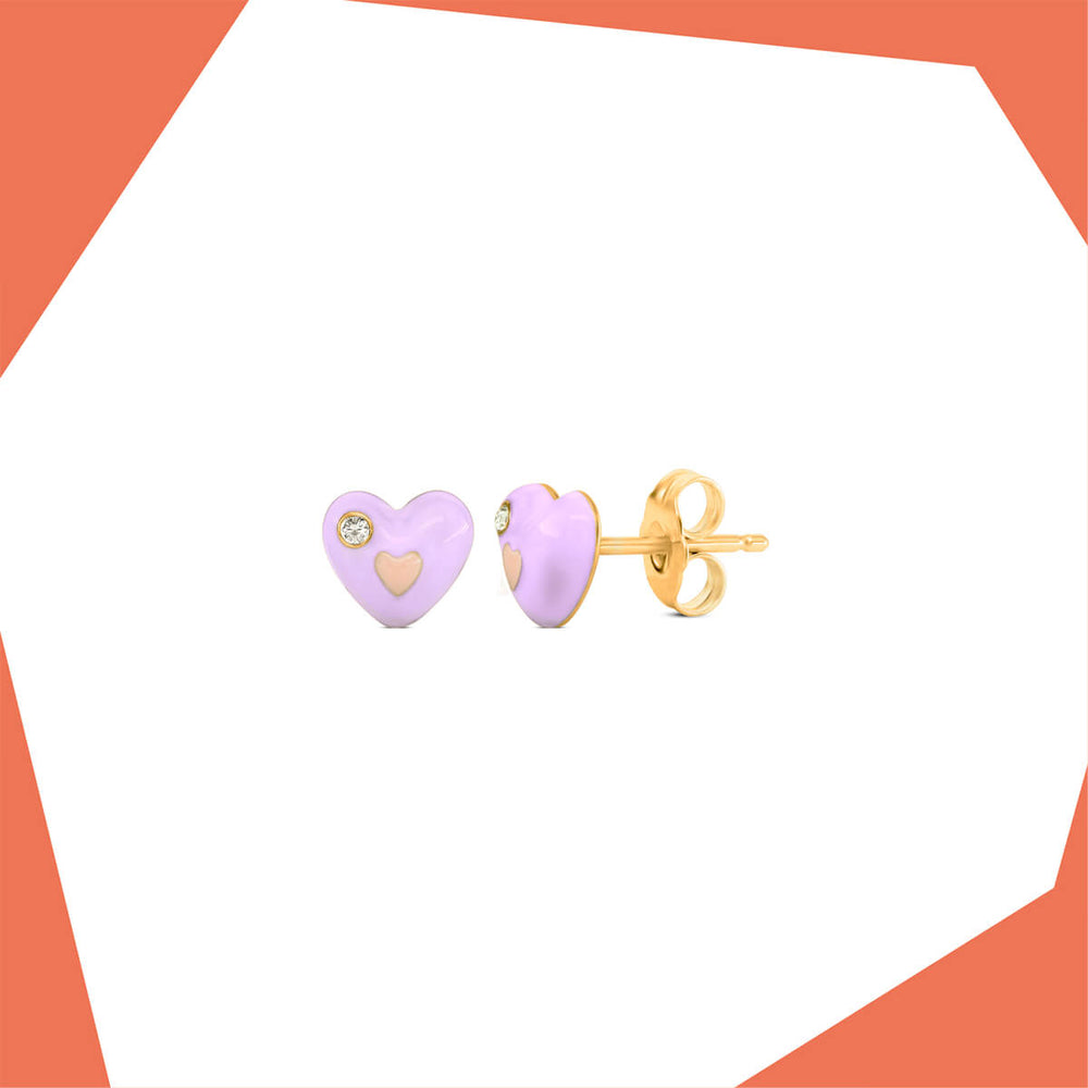 HEART IN HEARTS GOLD PLATED EARRINGS FOR GIRLS