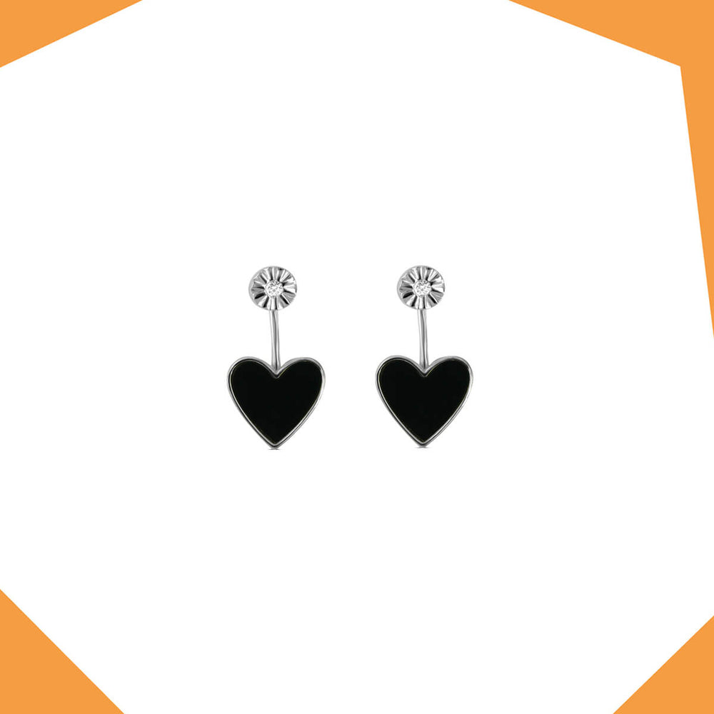 'Flipping Heart Gold Plated Earrings For Girls (WG)