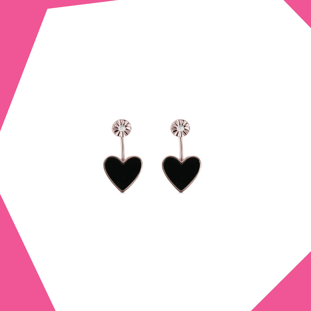 'Flipping Heart Gold Plated Earrings For Girls (RG)