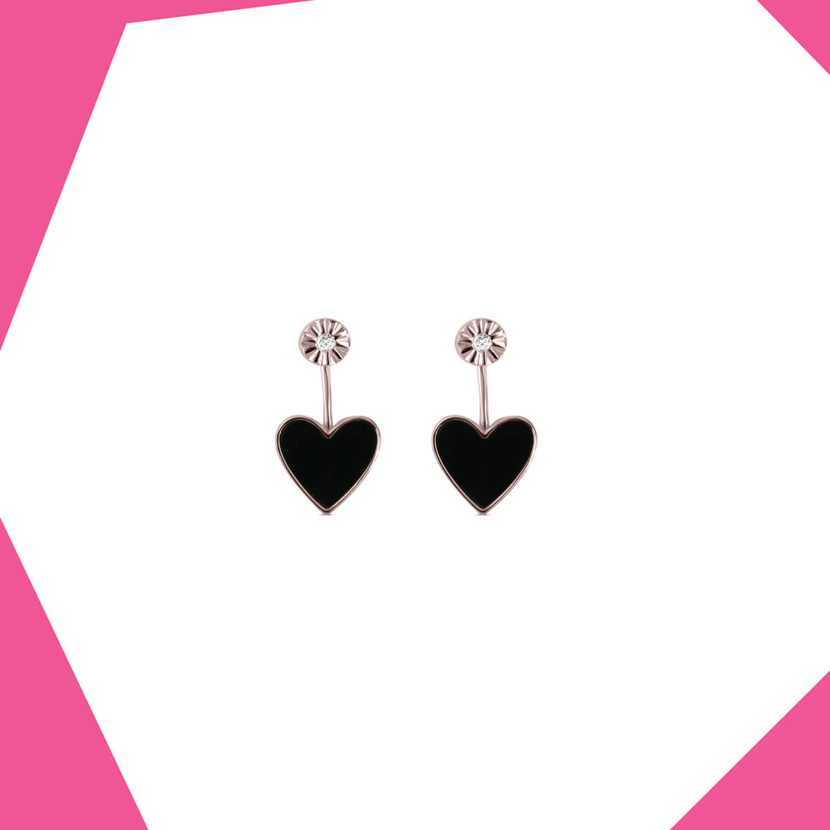 'Flipping Heart Gold Plated Earrings For Girls (RG)