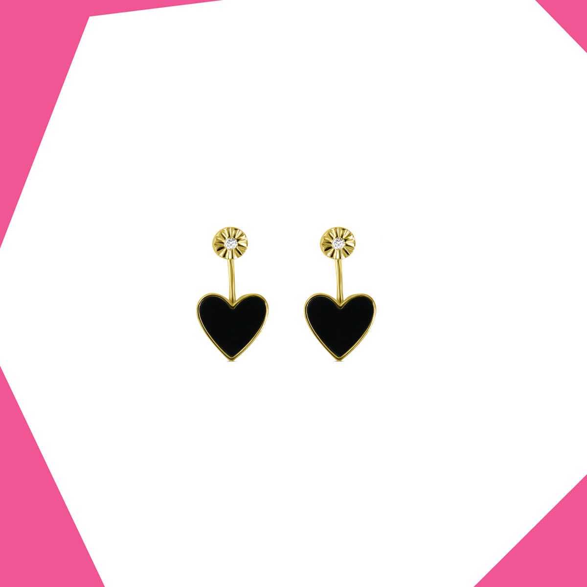 'Flipping Heart Gold Plated Earrings For Girls (YG)