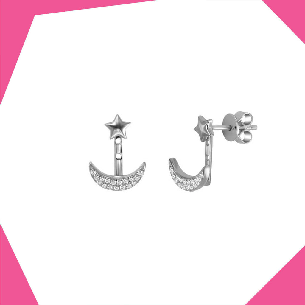 'Celestial Three Way Gold Plated Earrings For Girls (WG)