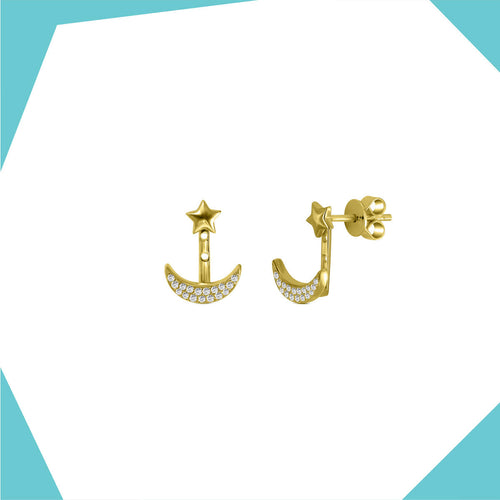 'Celestial Three Way Gold Plated Earrings For Girls (YG)