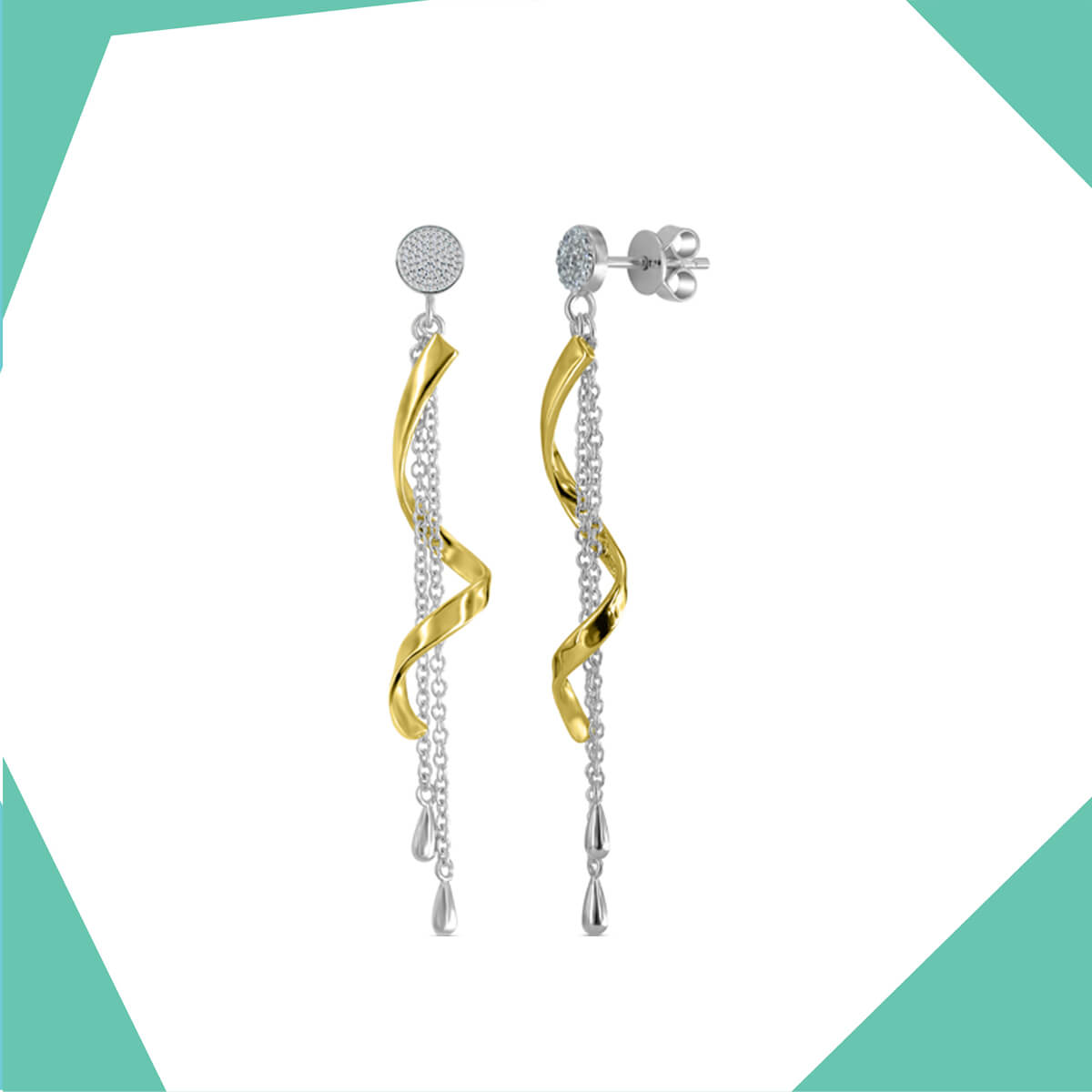 The Twirl Gold Plated Earrings For Girls (YG)