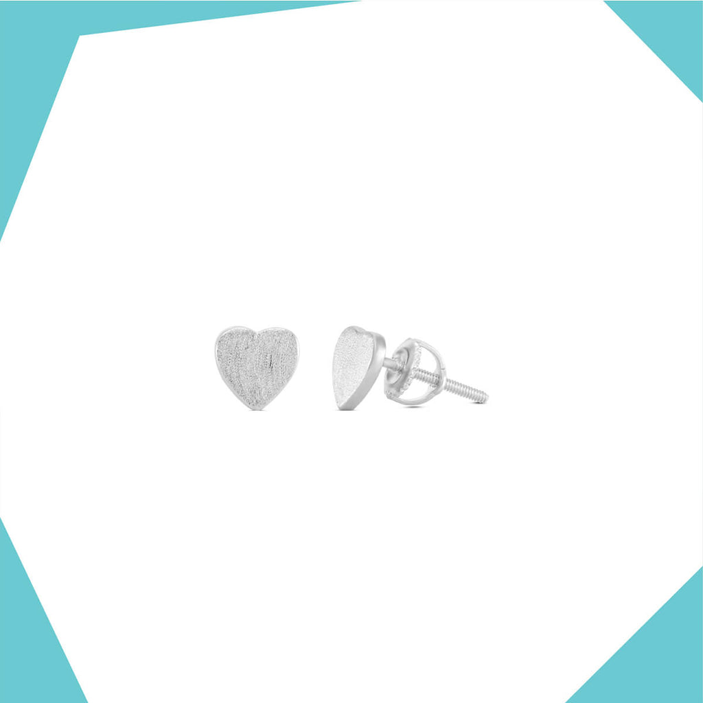 THE MATT HEART GOLD PLATED EARRINGS FOR GIRLS (WG)