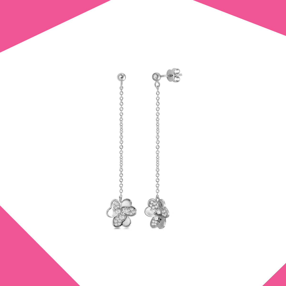 'Duet Flower Gold Plated Earrings For Girls