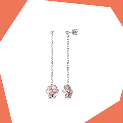 'Duet Flower Gold Plated Earrings For Girls (WG)