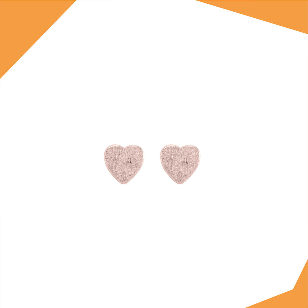 THE MATT HEART GOLD PLATED EARRINGS FOR GIRLS (RG)