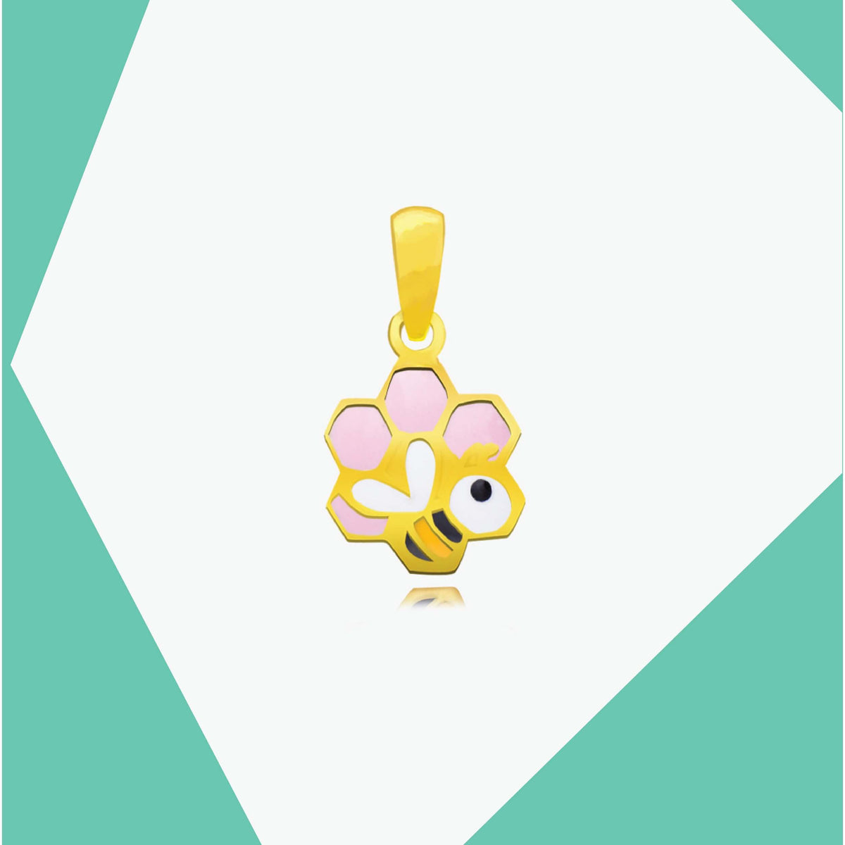 ABOUT BEES, HIVES AND HONEY! GOLD PENDANT FOR BABY GIRL