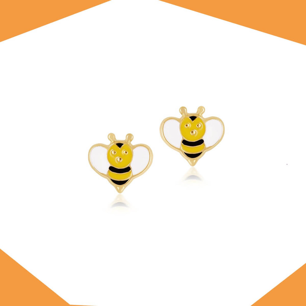 BEE-ING YELLOW GOLD EARRINGS FOR BABY GIRL