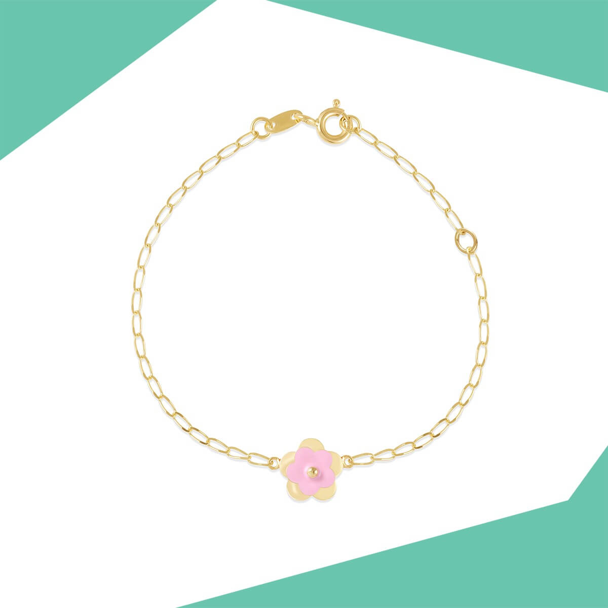 BLOSSOM'S PINK DUET GOLD BRACELET FOR KIDS
