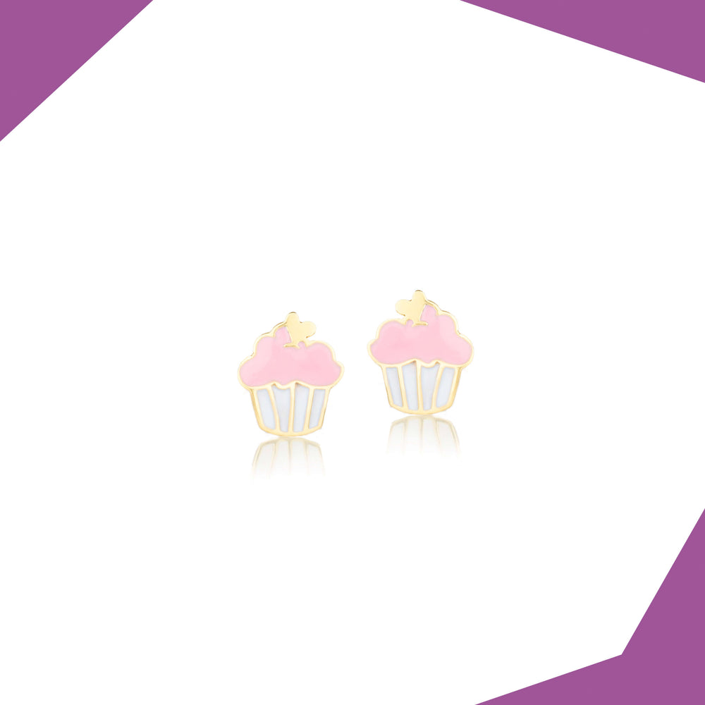 Cupcake Love 9kt Gold Earrings For Girls