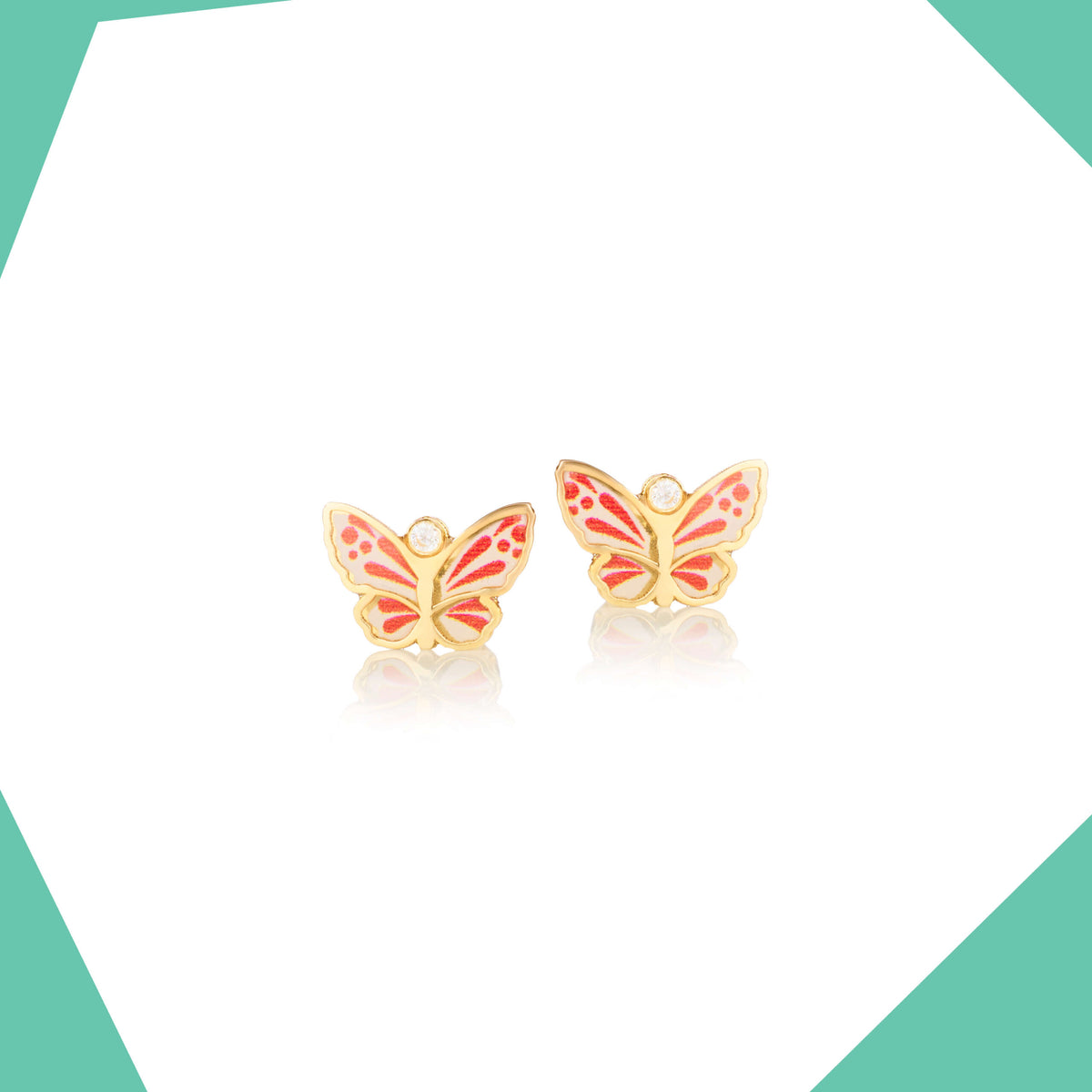 Butterfly Fantasy 9kt Gold Earrings For Girls