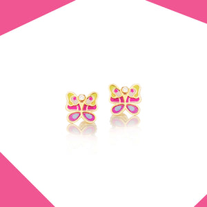 Whimsical Butterfly 9kt Gold Earrings For Girls