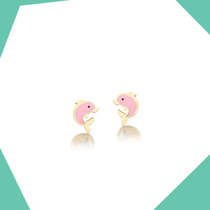 Baby Dolphin 9kt Gold Earrings For Girls