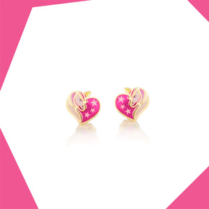 Unicorn Sparkle 9kt Gold Earrings For Girls