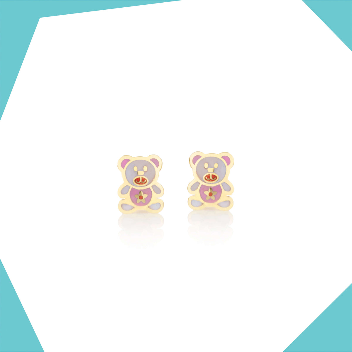 Kaleido Teddy 9kt Gold Earrings For Girls