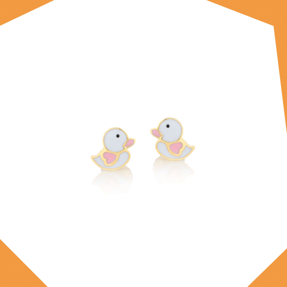 Ducky Swaddle 9kt Gold Earrings For Girls