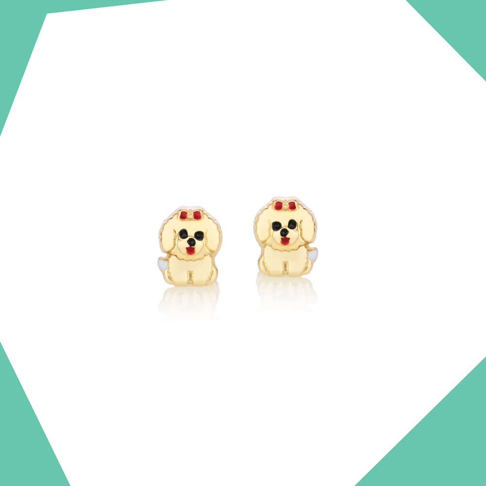 Pretty Poodle 9kt Gold Earrings For Girls