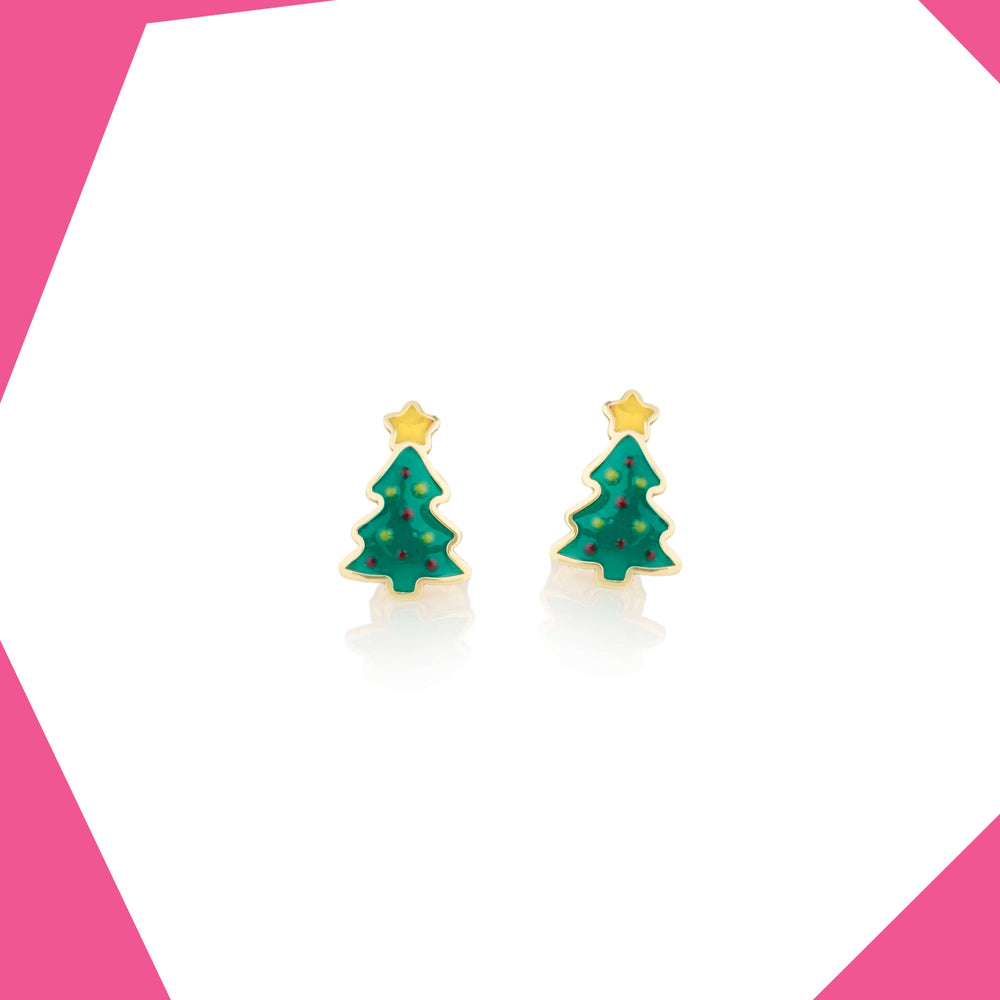 Lit Up Tree 9kt Gold Earrings For Girls