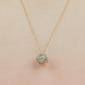 BEAUTIFUL BRIDESMAIDS - TURQUOISE BLUE GOLD NECKLACE FOR BABY GIRL