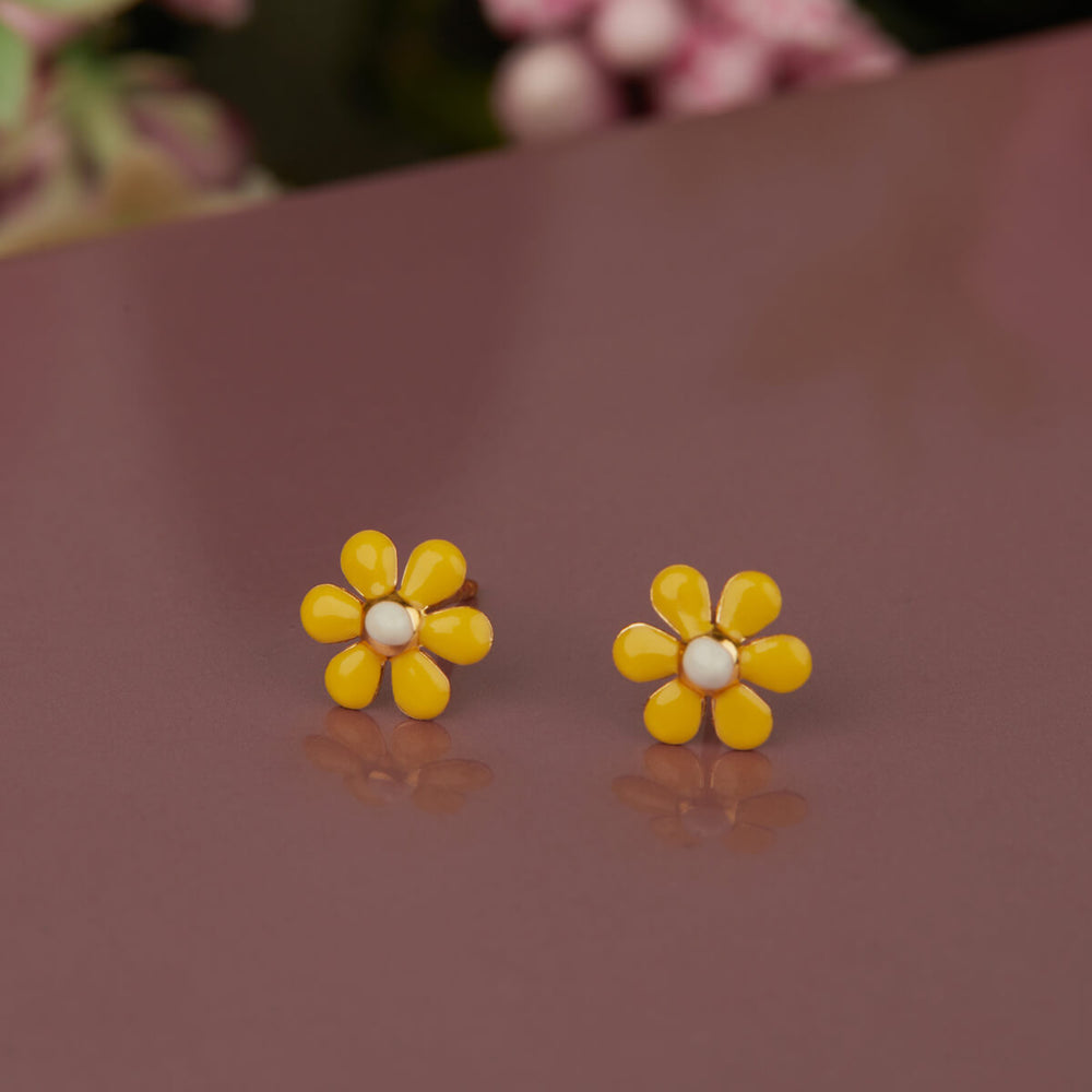 SUNNY FLOWERS GOLD EARRINGS FOR BABY GIRL