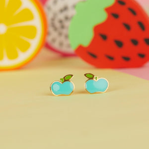 AN APPLE A DAY GOLD EARRINGS FOR BABY GIRL