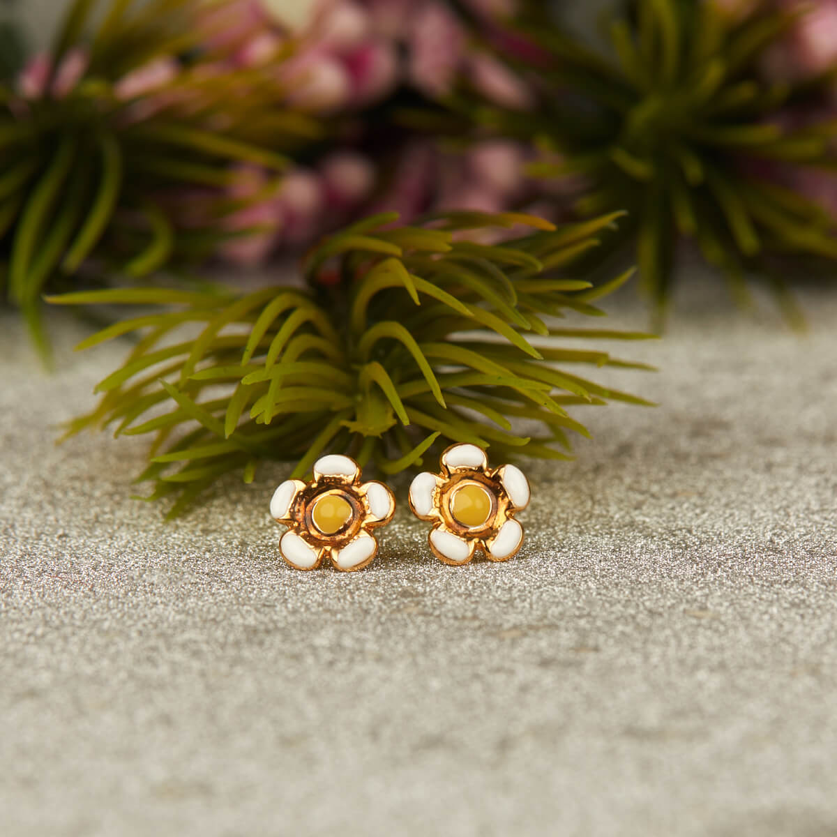 EGGYOLK FLOWER GOLD EARRINGS FOR BABY GIRL