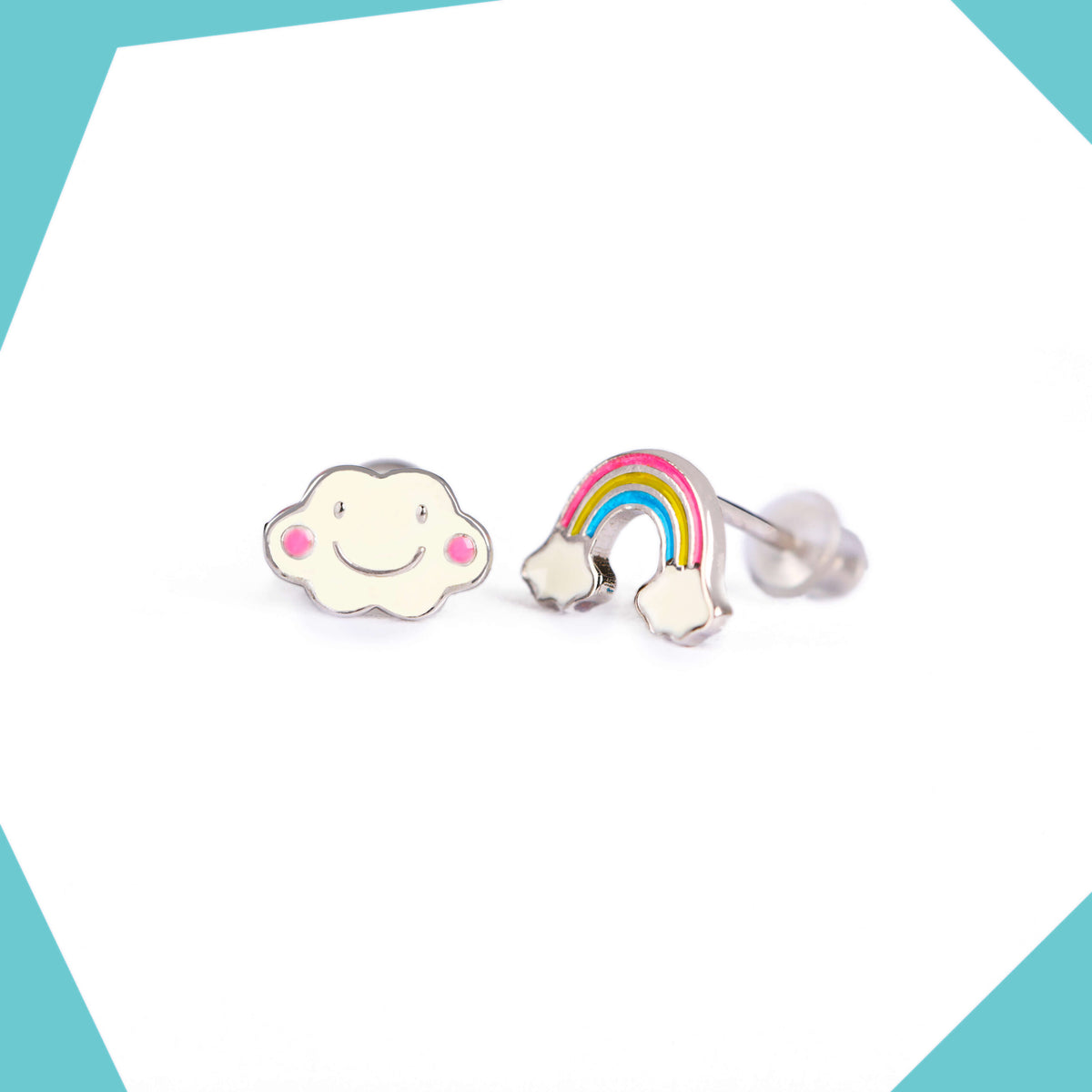 Rainbow Gold Plated Earrings For Girls