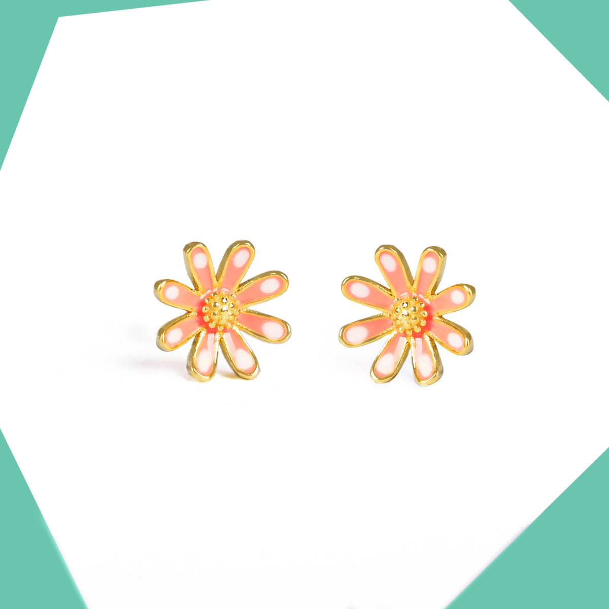 Daisy Gold Plated Earrings For Girls