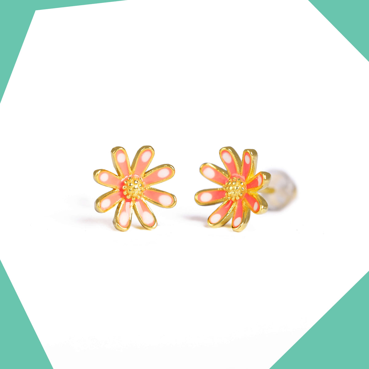 Daisy Gold Plated Earrings For Girls