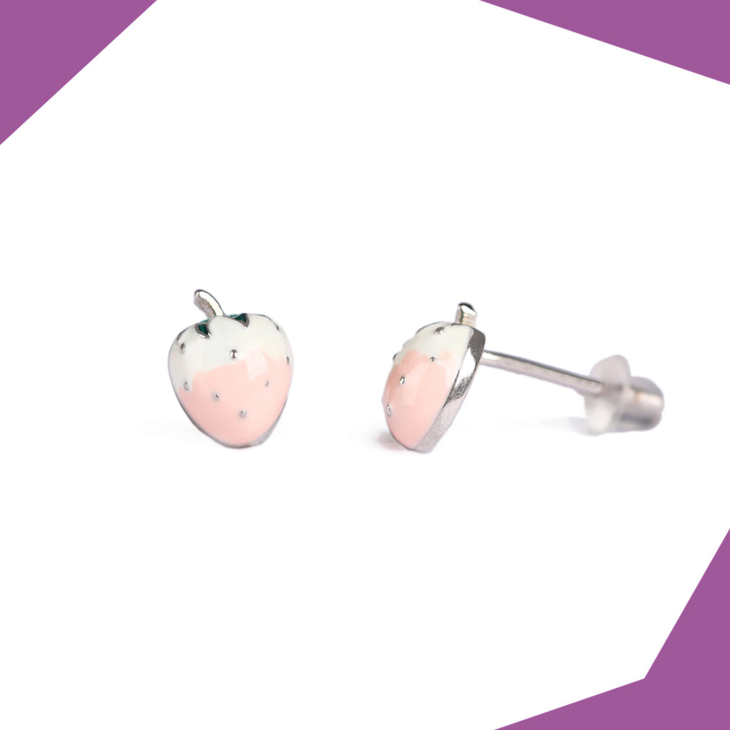 Strawberry Gold Plated Earrings For Girls