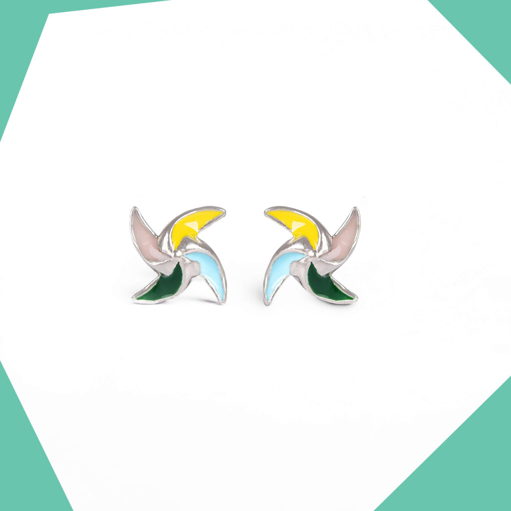 Windmill Gold Plated Earrings For Girls