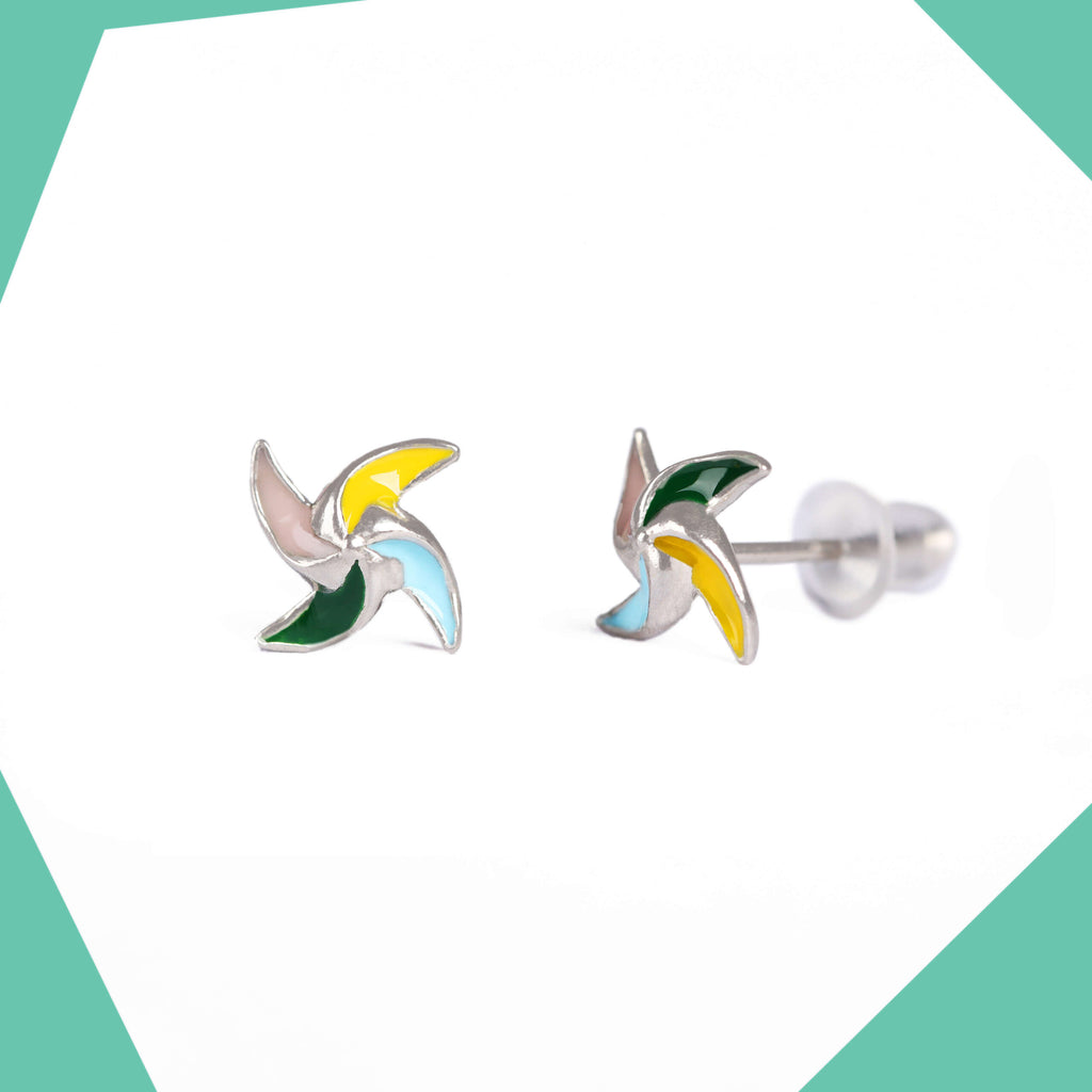 Windmill Gold Plated Earrings For Girls