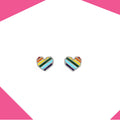 Multi Colour Heart Gold Plated Earrings For Girls