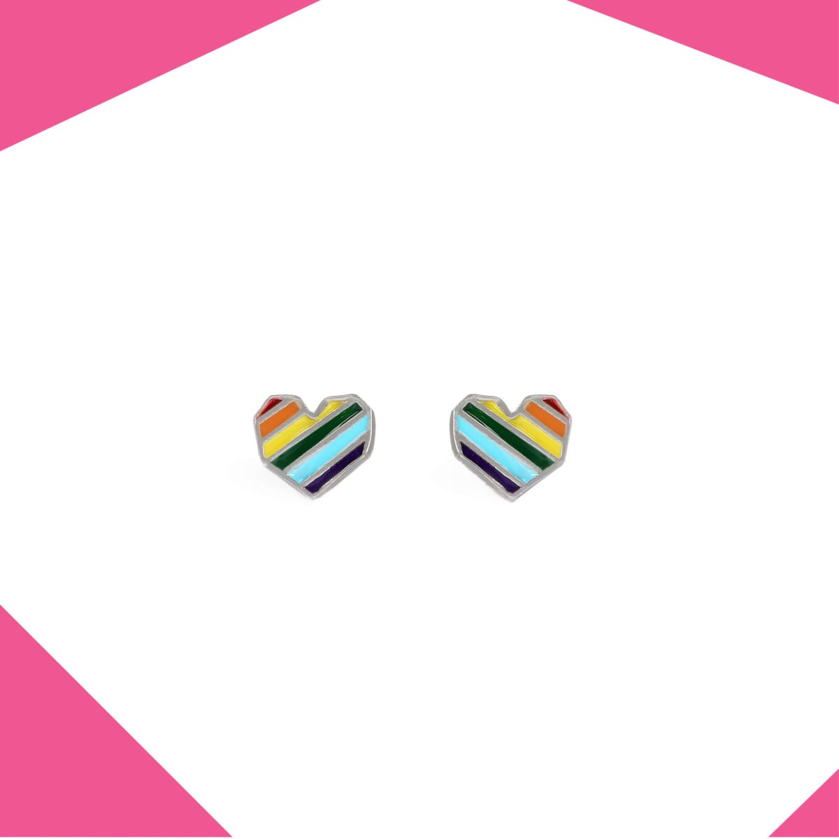 Multi Colour Heart Gold Plated Earrings For Girls