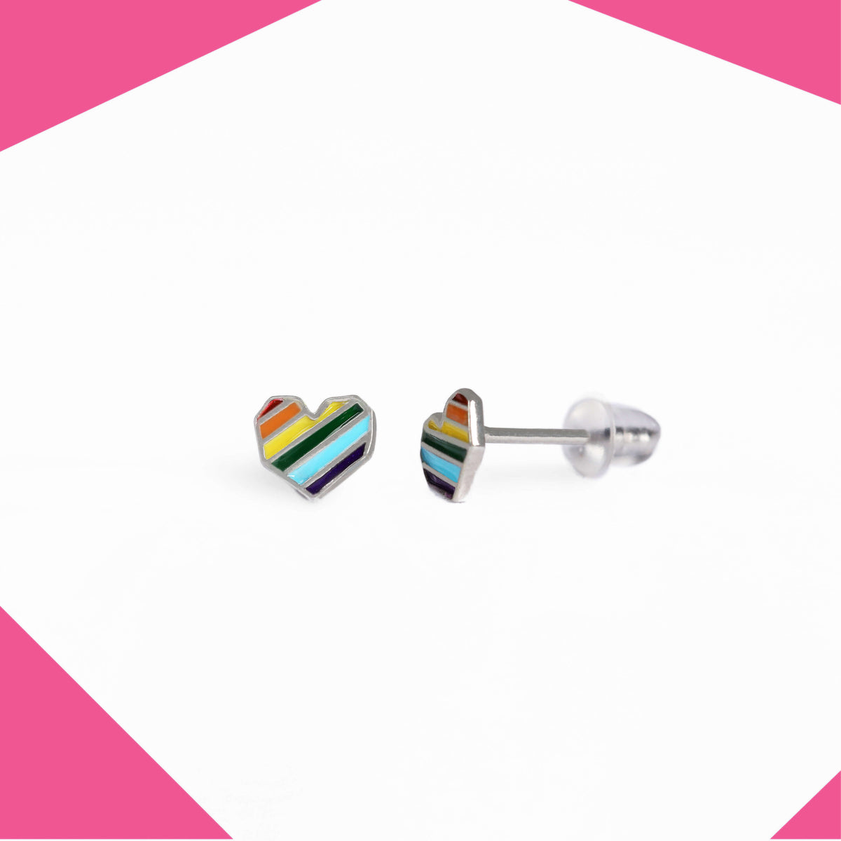 Multi Colour Heart Gold Plated Earrings For Girls