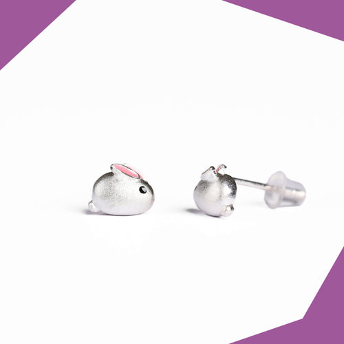 3D Rabbit Gold Plated Earrings For Girls