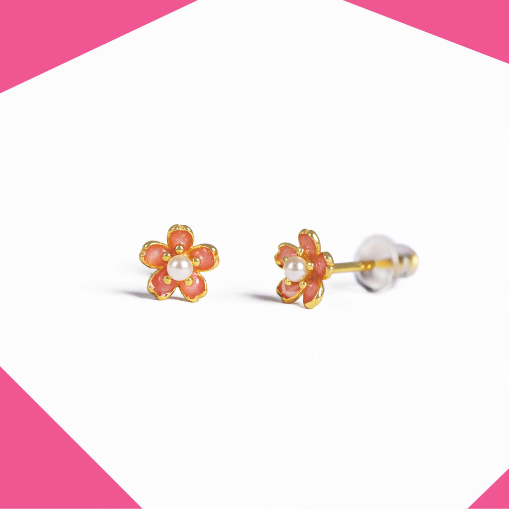 Flower Gold Plated Earrings For Girls